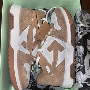 Off-White Beige and White Sneakers